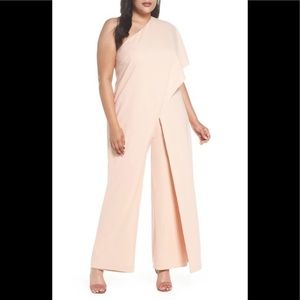 Adrianna Papell Flutter One Shoulder Jumpsuit